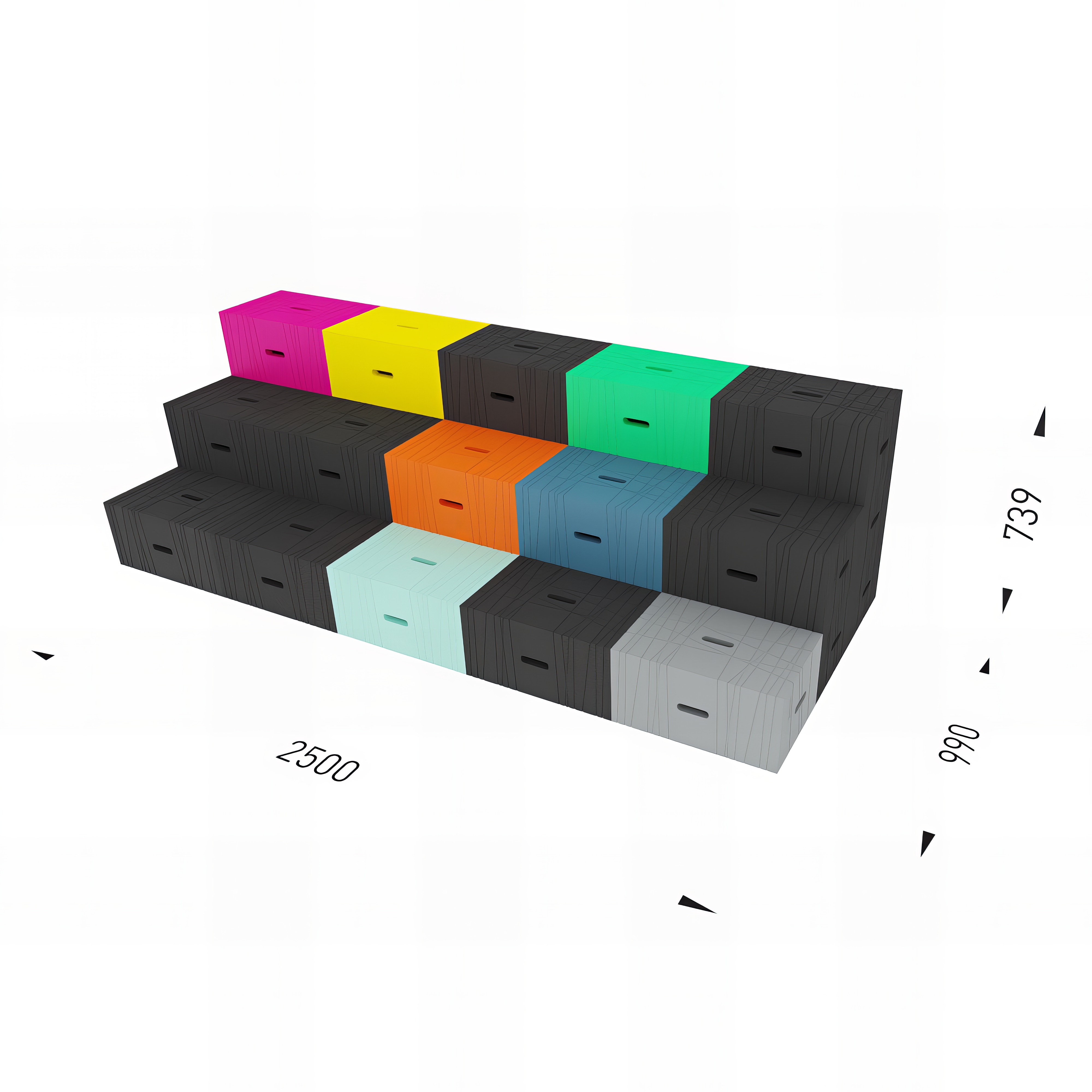 Xbrick® Sitztribüne bunt