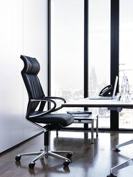 Wiilkhahn Bürodrehsessel Modus Executive, Leder schwarz