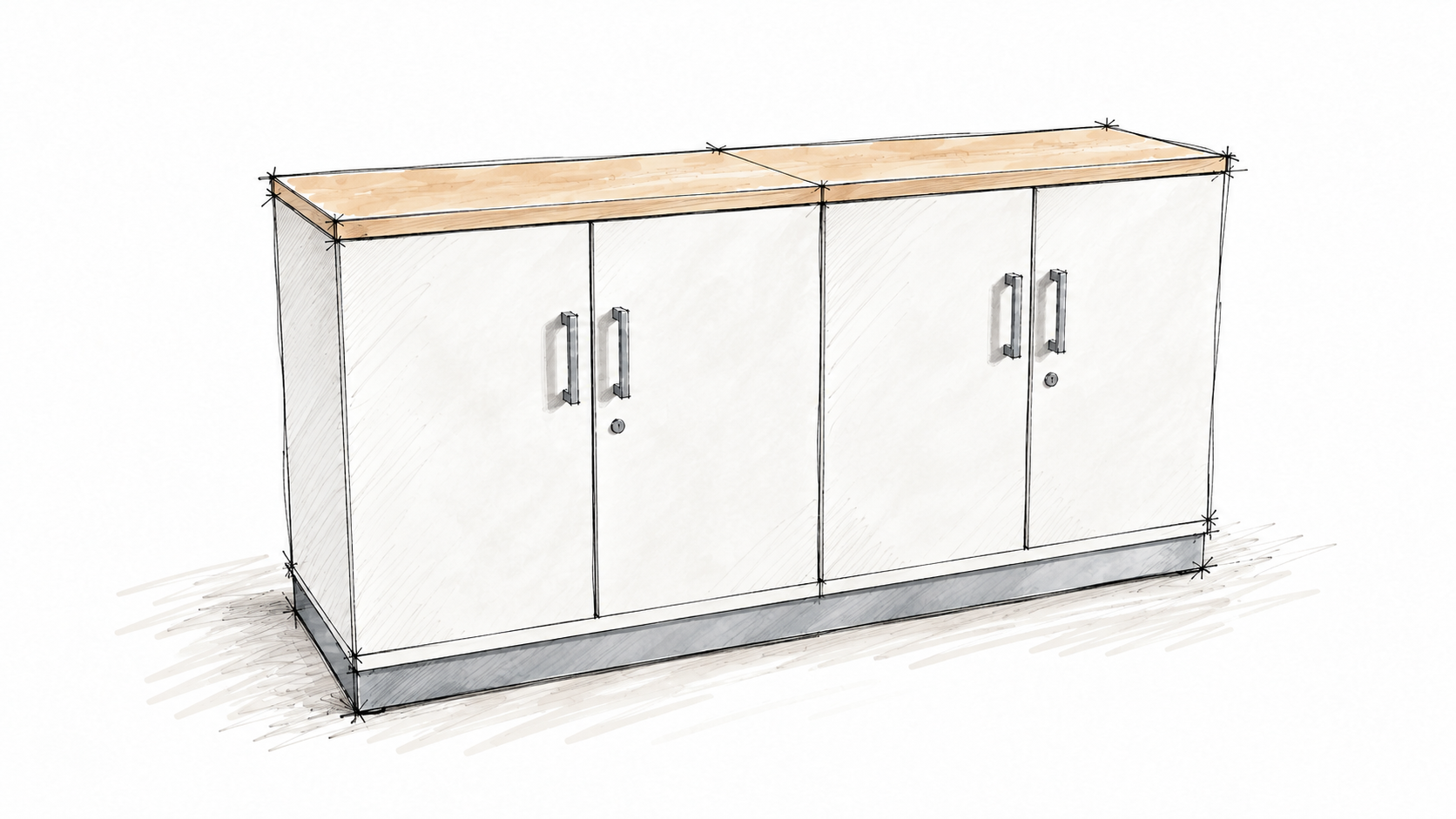Aktenschrank 2 OH 1600 mm 