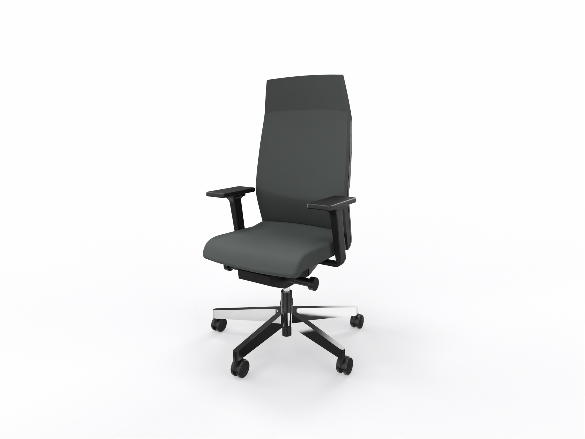 Interstuhl W400L, Bezugsstoff grau, Chromgestell mit weichen Rollen