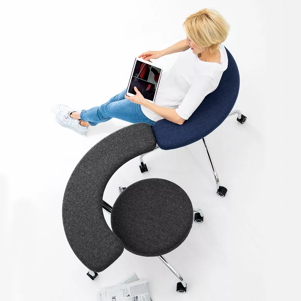 ROVO TWIST Drehsessel, Stoffbezug schwarz
