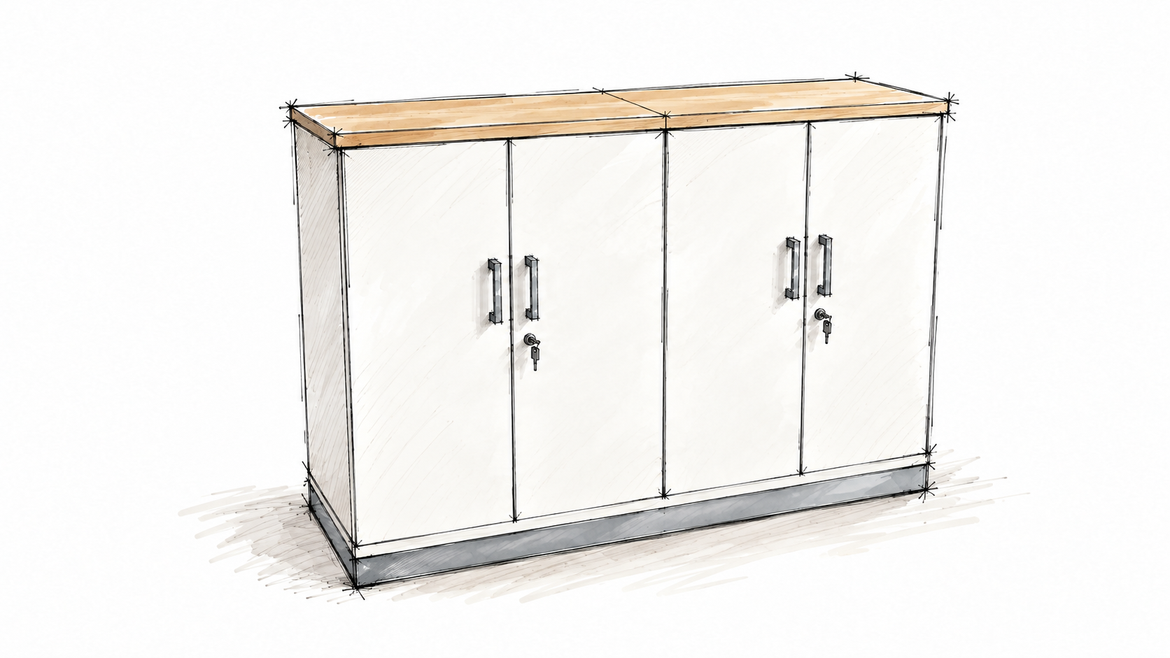 Aktenschrank 3 OH 1600 mm 