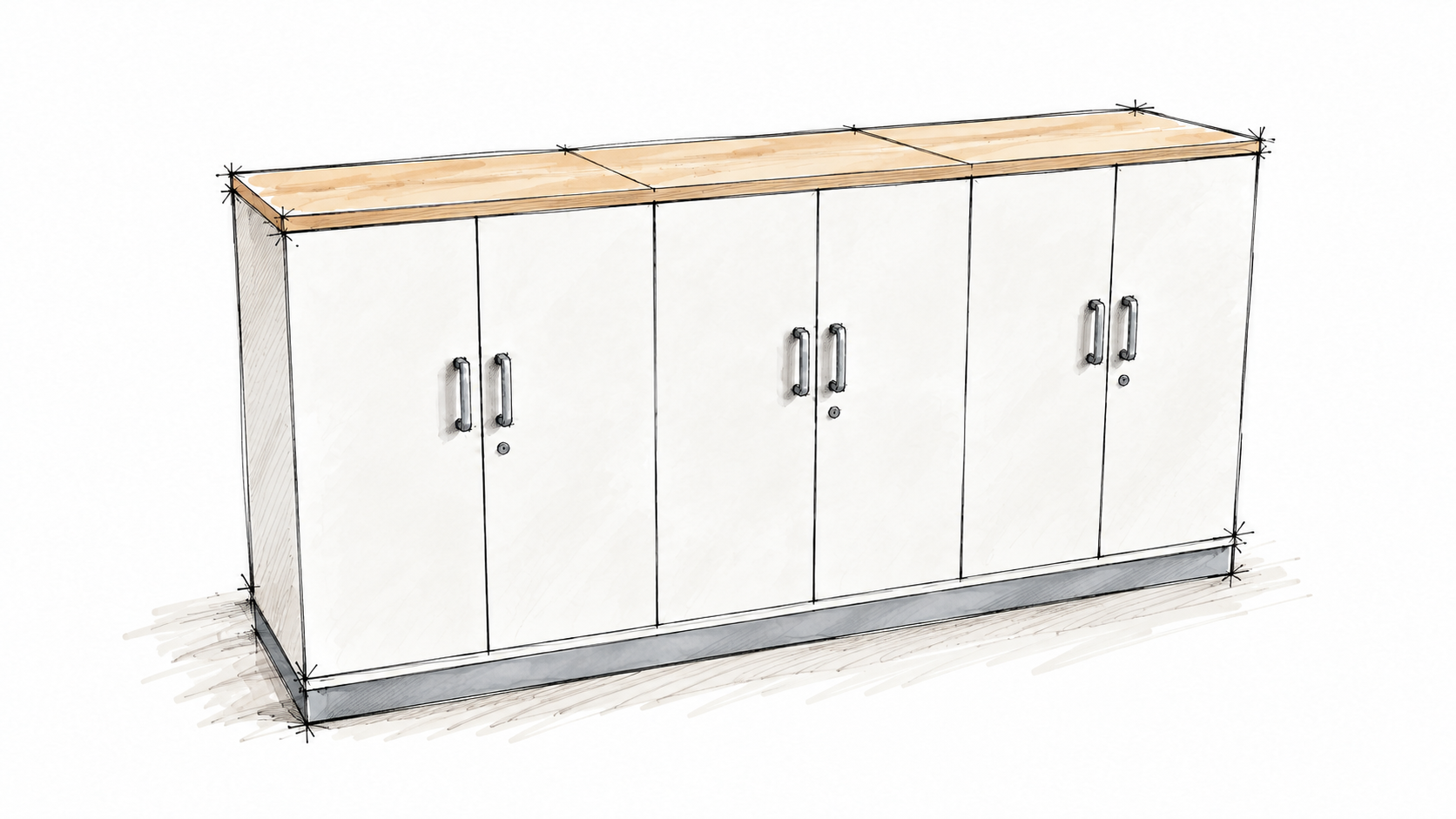 Aktenschrank 3 OH 2400 mm 